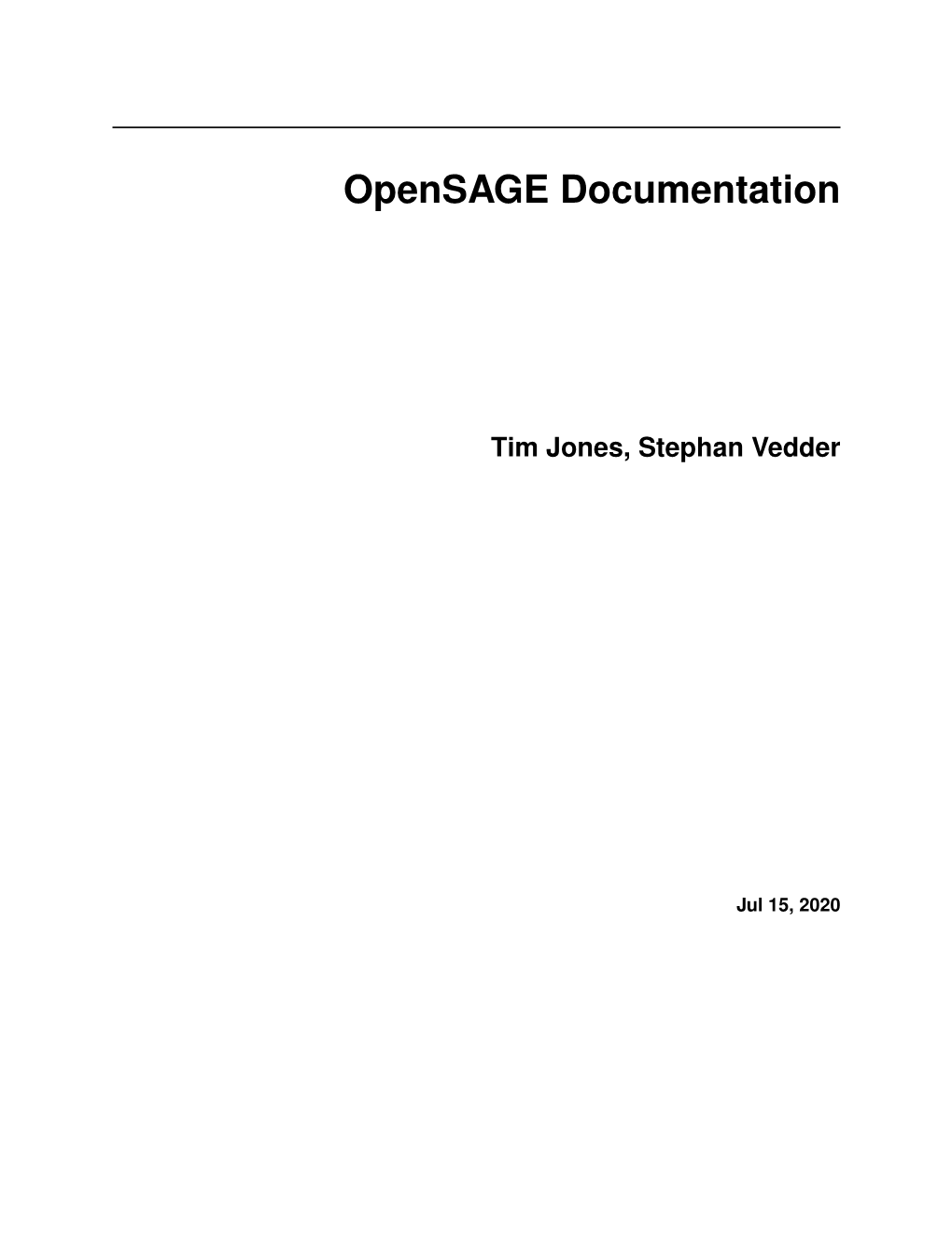 Opensage Documentation