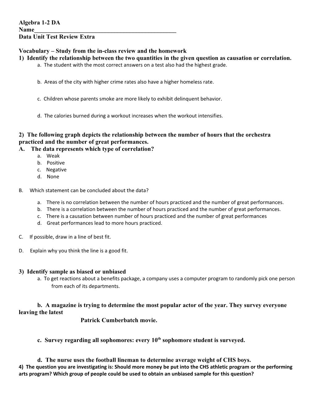 Vocabulary Study from the In-Class Review and the Homework