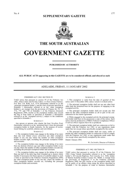 Government Gazette