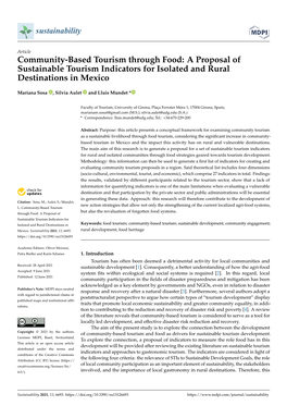 Community-Based Tourism Through Food: a Proposal of Sustainable Tourism Indicators for Isolated and Rural Destinations in Mexico