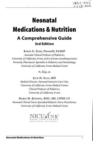 Neonatal Medications & Nutrition