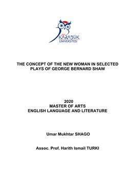 The Concept of the New Woman in Selected Plays of George Bernard Shaw