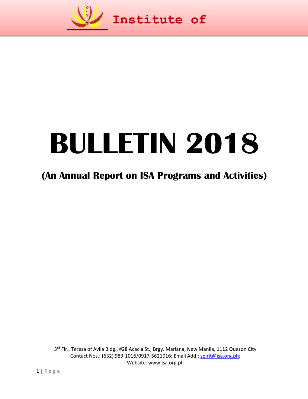 ISA Bulletin 2018