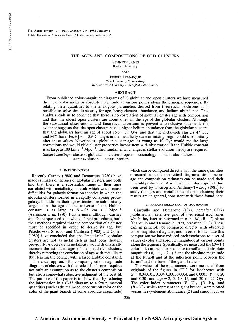 1983Apj...264..206J the Astrophysical Journal, 264:206-214