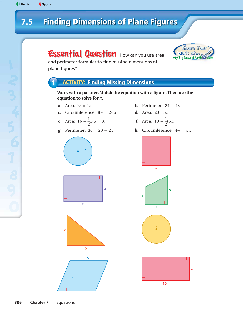 Finding Dimensions of Plane Figures