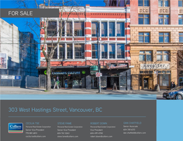 303 West Hastings Street, Vancouver, BC for SALE