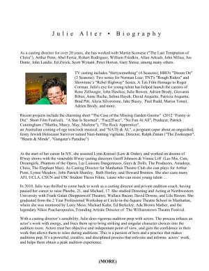 Julie Alter • Biography