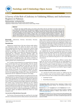 A Survey of the Role of Judiciary in Validating Military and Authoritarian