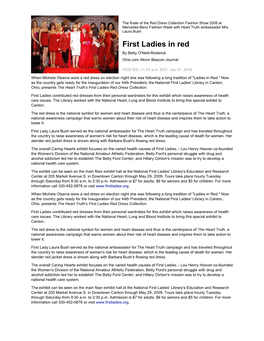 First Ladies in Red by Betty O'neill-Roderick Ohio.Com Akron Beacon Journal