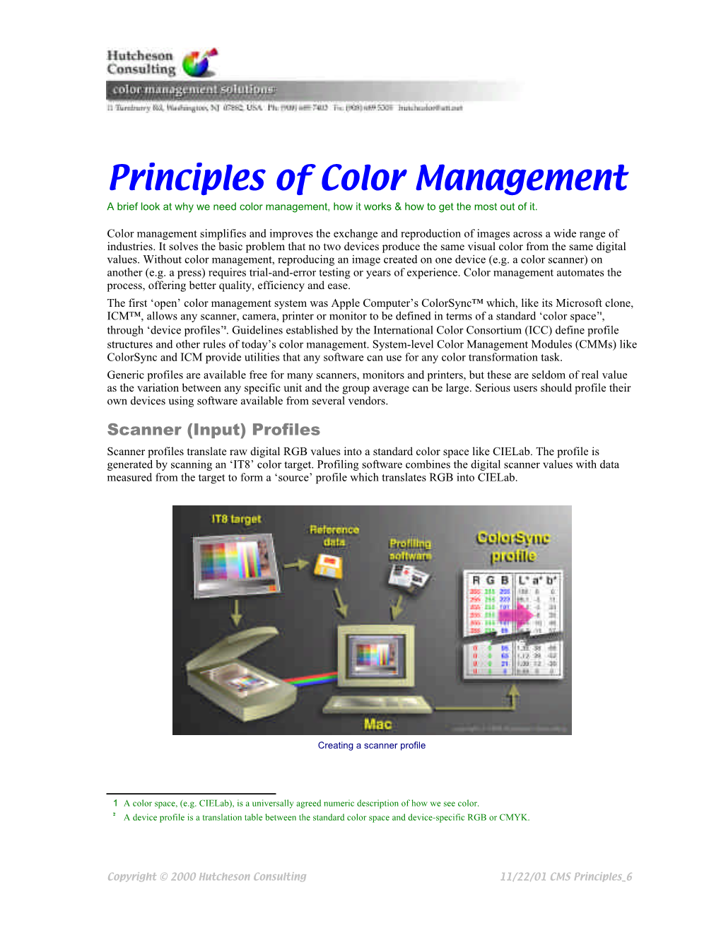 Principles of Color Management a Brief Look at Why We Need Color Management, How It Works & How to Get the Most out of It