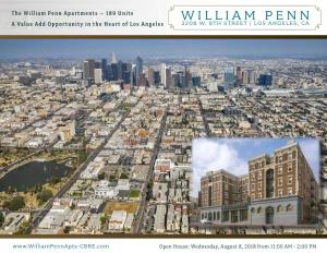 William Penn Apartments – 189 Units WILLIAM PENN a Value Add Opportunity in the Heart of Los Angeles 2208 W