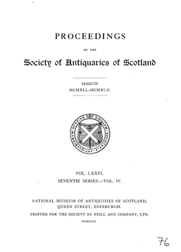 Society of Hntiquaries of Scotlanb
