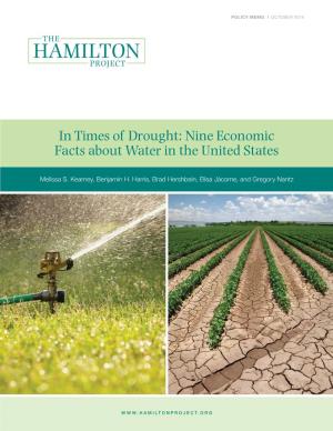 In Times of Drought: Nine Economic Facts About Water in the United States