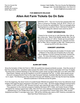 Alien Ant Farm Tickets Go on Sale Today!