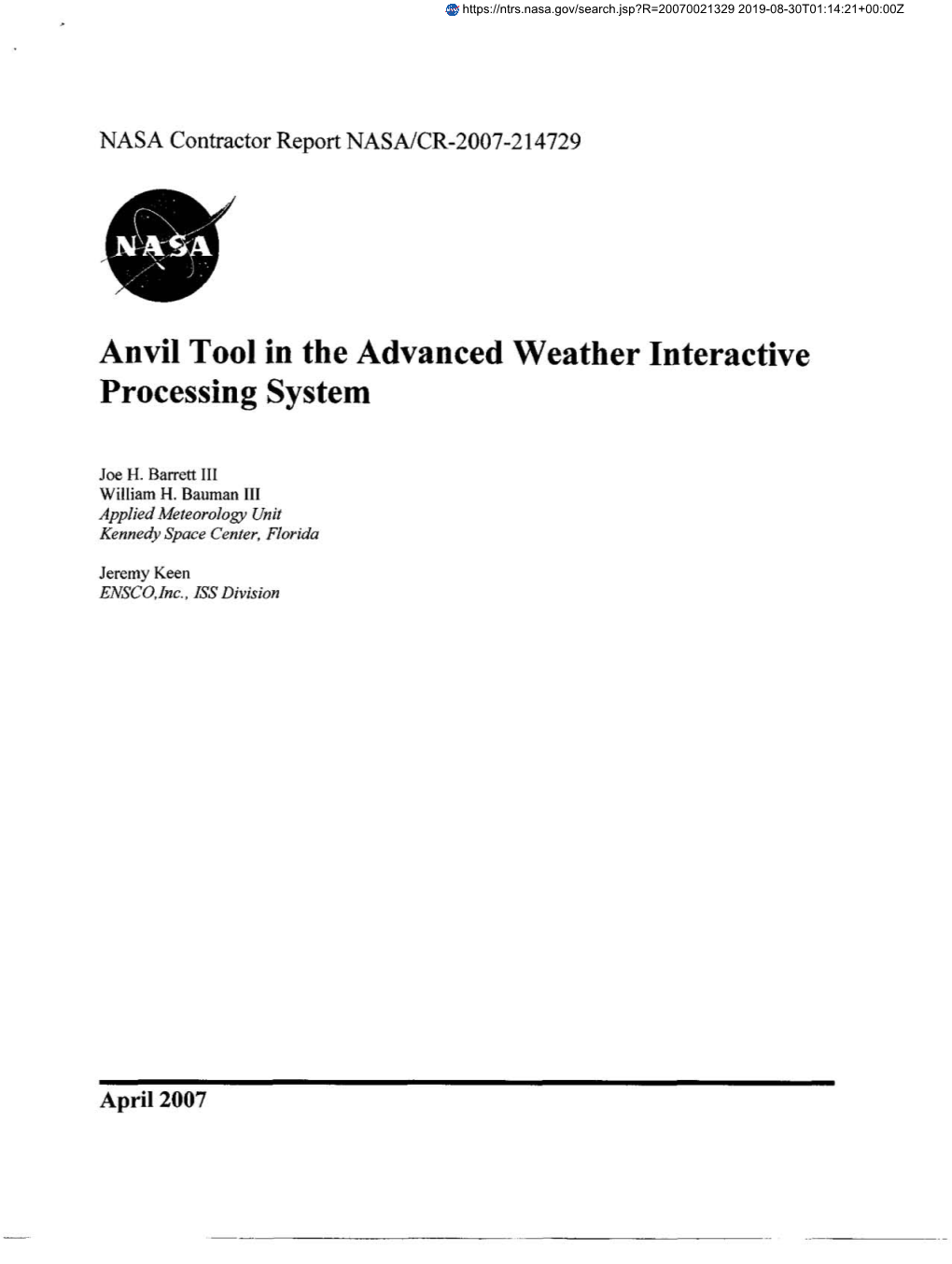 Anvil Tool in the Advanced Weather Interactive Processing System