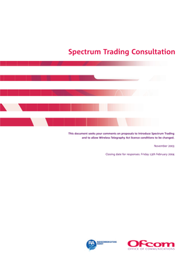 Spectrum Trading Consultation