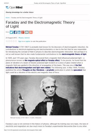 Faraday and the Electromagnetic Theory of Light - Openmind Search Private Area