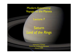 Saturn Lord of the Rings