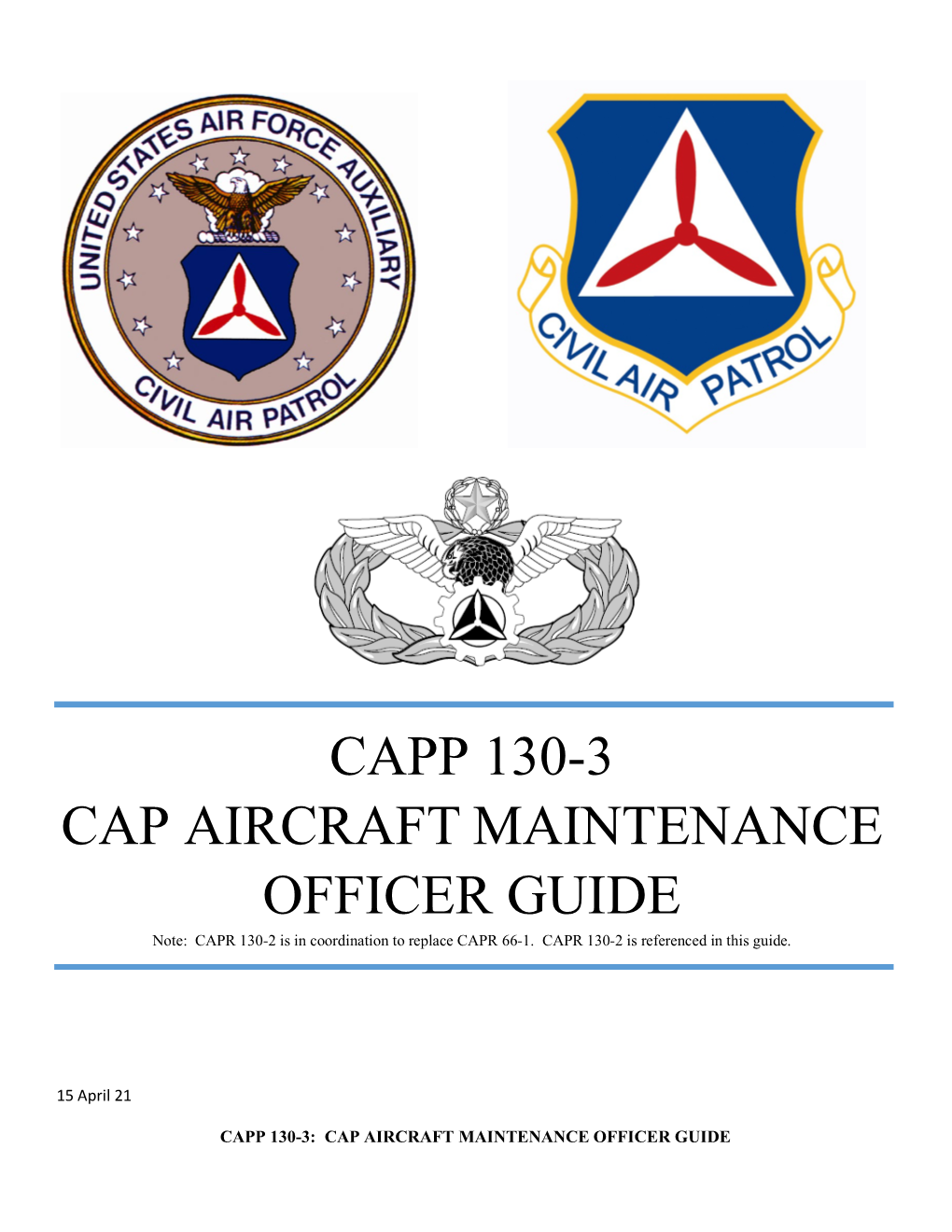 Capp 130-3 Cap Aircraft Maintenance Officer Guide