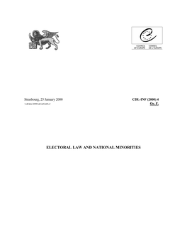 Electoral Law and National Minorities