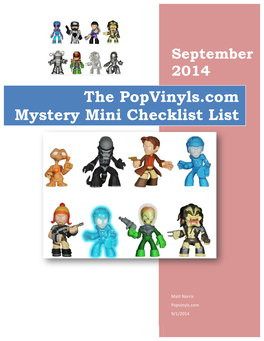 September Mystery Mini Checklist