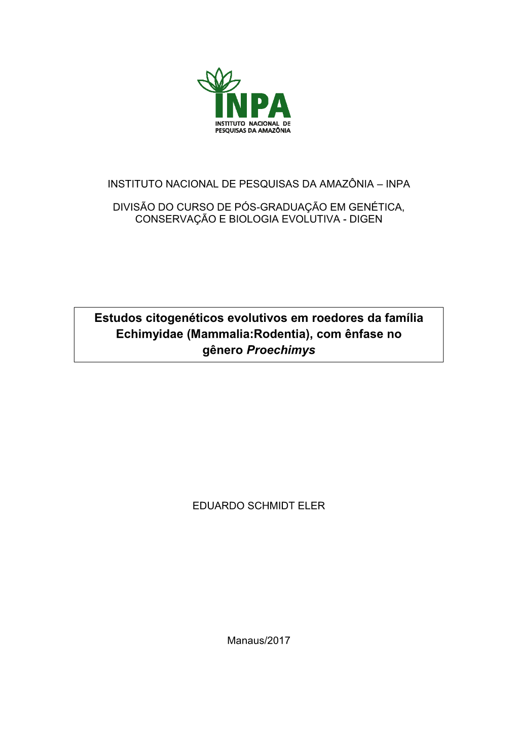 Instituto Nacional De Pesquisas Da Amazônia – Inpa