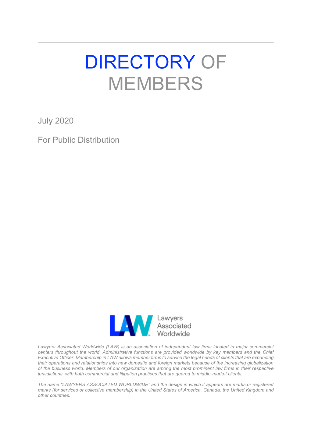 LAW Directory of Members