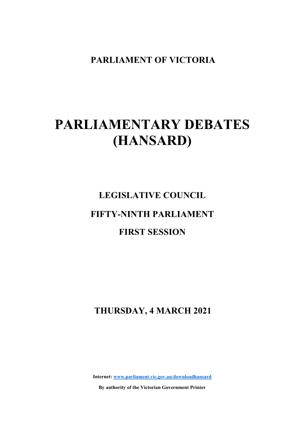 Parliamentary Debates