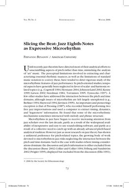 Jazz Eighth-Notes As Expressive Microrhythm