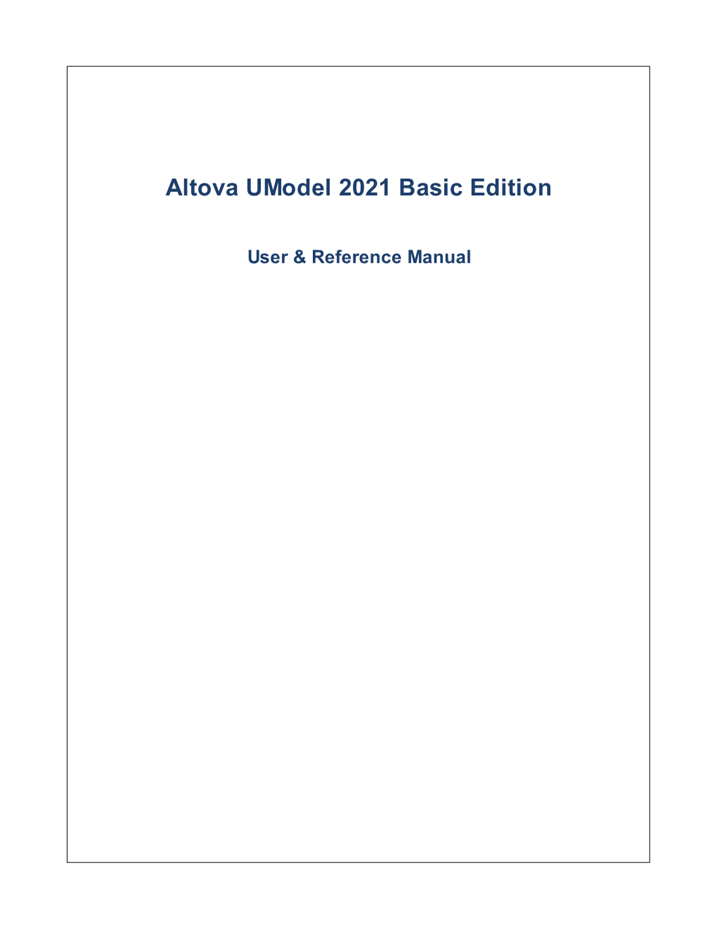 Altova Umodel 2021 Basic Edition