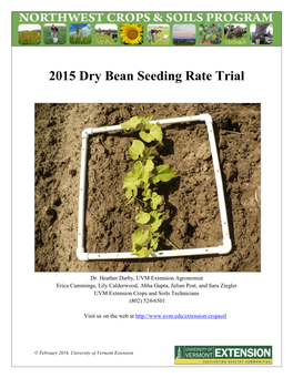 2015 Dry Bean Seeding Rate Trial