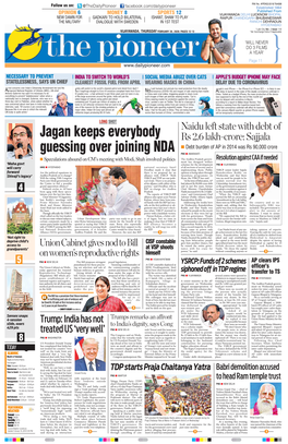 Jagan Keeps Everybody Guessing Over Joining
