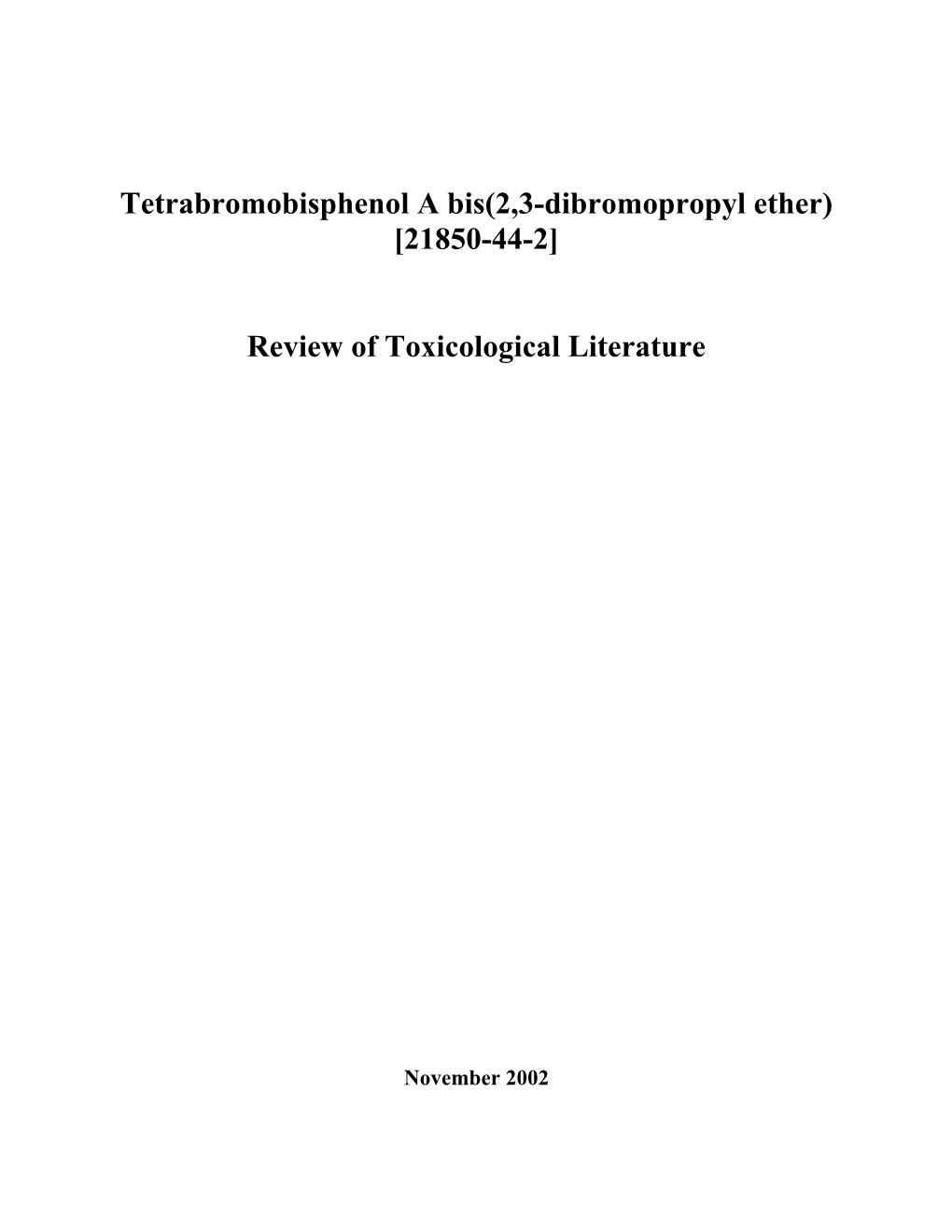 Nomination Background: Tetrabromobisphenol A-Bis(2,3