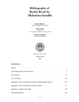 Bibliography of Books Read by Mahatma Gandhi