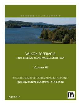 Wilson Reservoir Land Management Plan