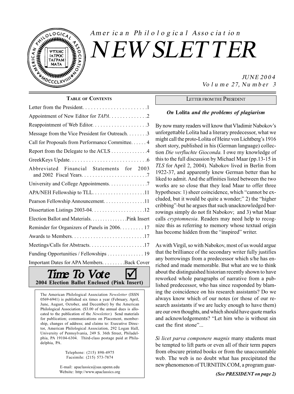 June 2004 Newsletter