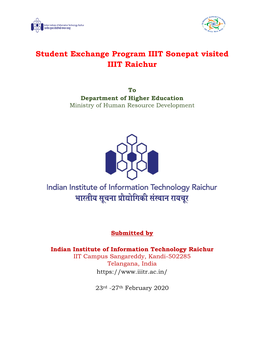 Student Exchange Program IIIT Sonepat Visited IIIT Raichur