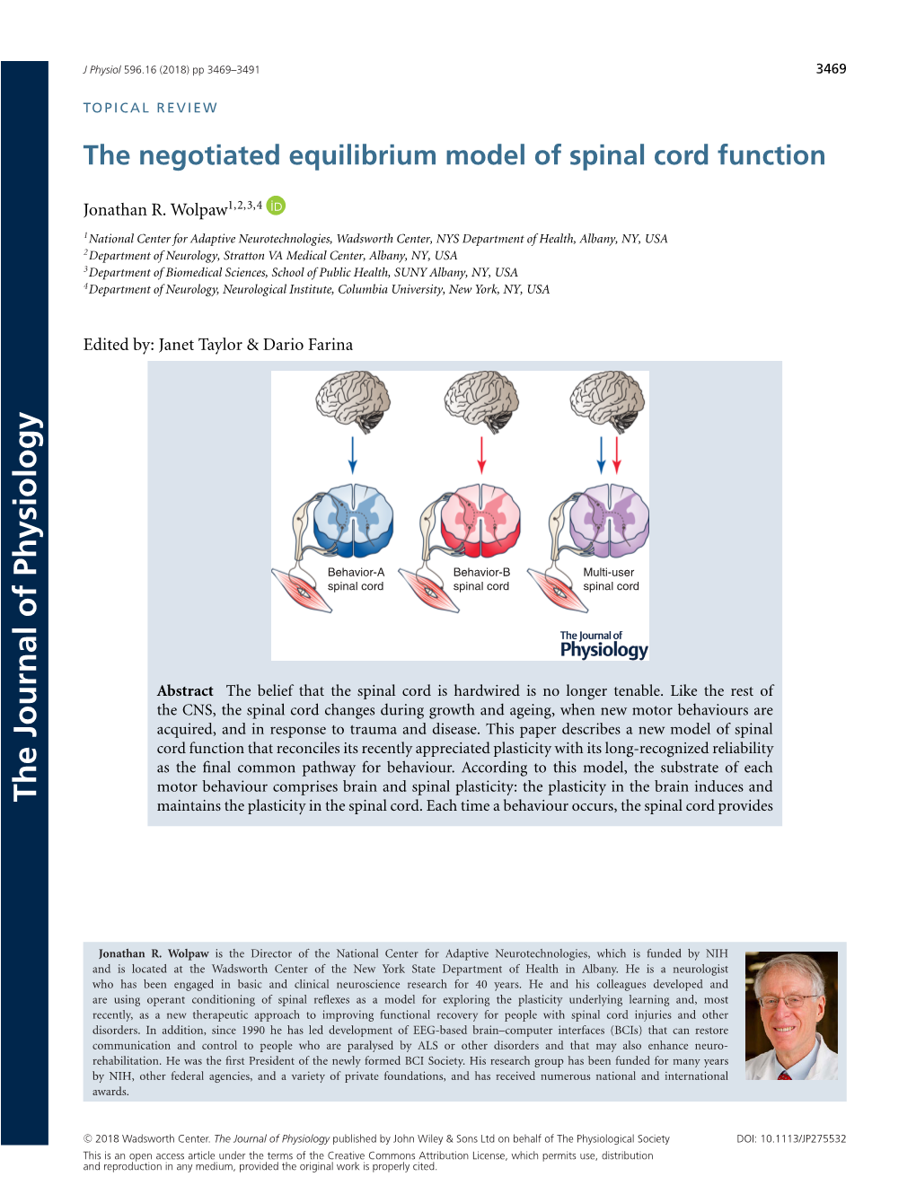 The Negotiated Equilibrium Model of Spinal Cord Function