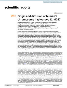 Origin and Diffusion of Human Y Chromosome Haplogroup J1-M267