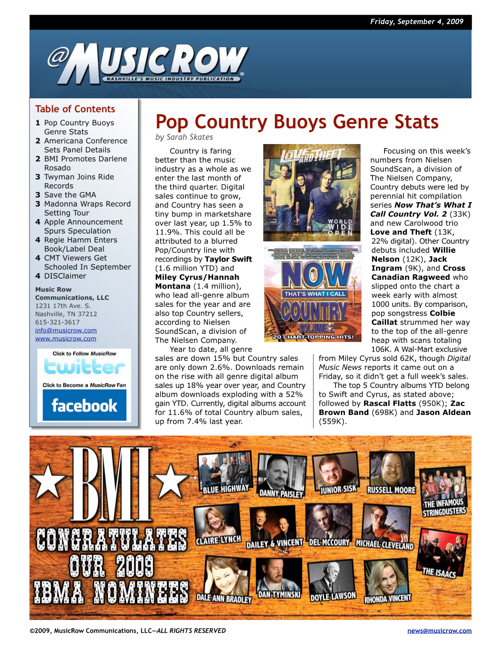 Pop Country Buoys Genre Stats