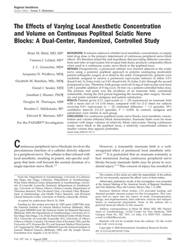 The Effects of Varying Local Anesthetic Concentration and Volume on Continuous Popliteal Sciatic Nerve Blocks: a Dual-Center, Randomized, Controlled Study