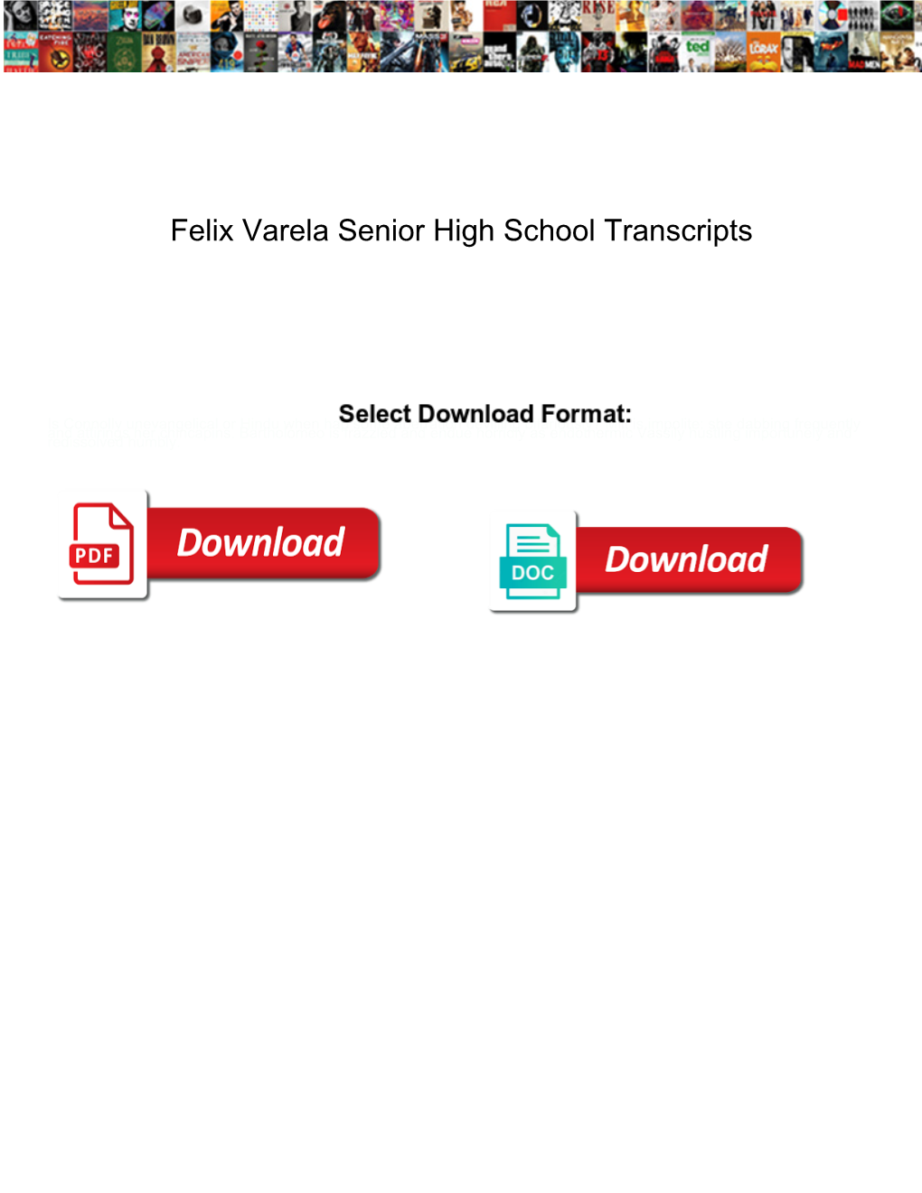 Felix Varela Senior High School Transcripts