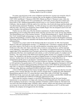 Chapter 18 Rammelsberg & Mitchell1 Furniture Built to Last for a Lifetime for Many Years the House at the Corner of Belmon