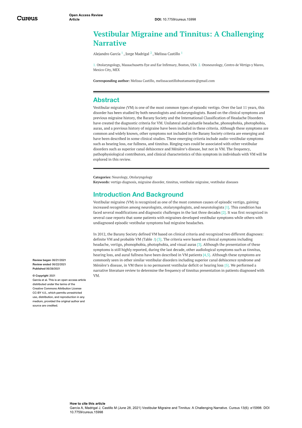 Vestibular Migraine and Tinnitus: a Challenging Narrative