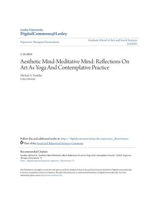 Reflections on Art As Yoga and Contemplative Practice Michael A