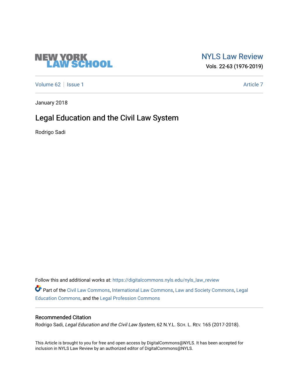 Legal Education and the Civil Law System