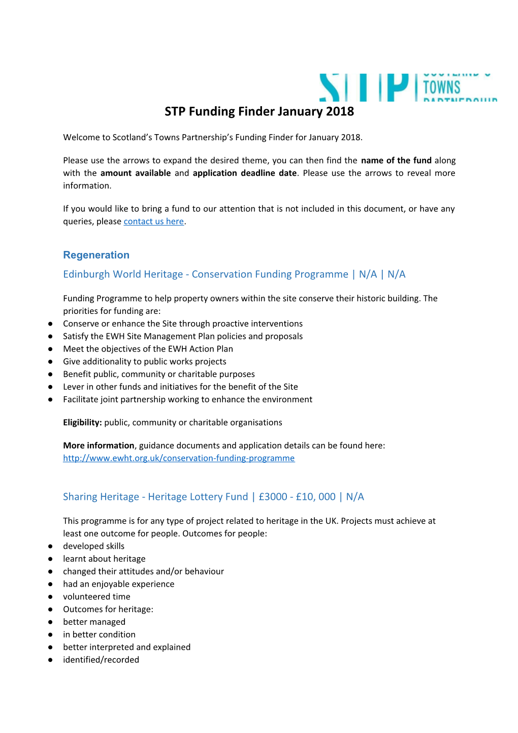 STP Funding Finder January 2018