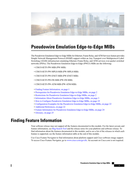 Pseudowire Emulation Edge-To-Edge Mibs