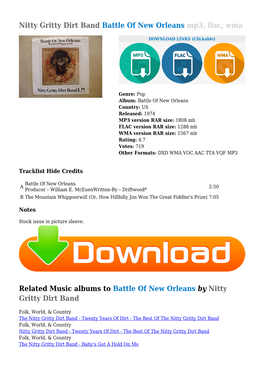 Nitty Gritty Dirt Band Battle of New Orleans Mp3, Flac, Wma Related