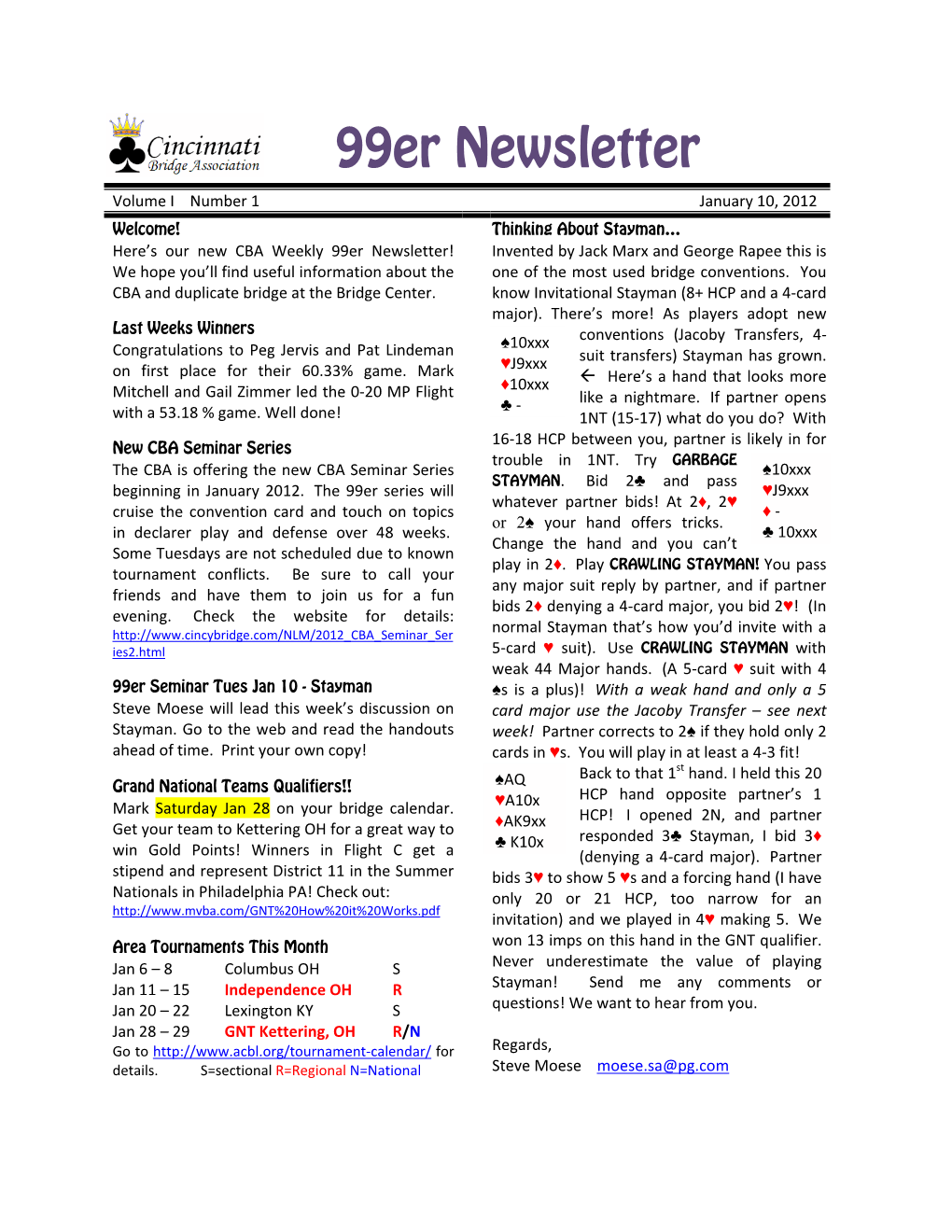 99Er Newsletter